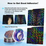 IdeaFormer Textured PEY PEF Build Plate for Bambu Lab X1/X1C/X1E/P1P/P1S/A1, Flexible Galaxy PEY+Rainbow Confetti PEF Spring Steel Print Bed 257x257mm for Bambu 3D Printers Platforms IdeaFormer IR3