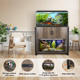 BEURUKU 40 Gallon Tank Stand with Cabinet and Power Outlets, Heavy Duty Metal Aquarium Stand for 40-50 Gallon Breeder Tank, Turtle Tank, Double Terrarium Stand, 660LBS Capacity, Grey BEURUKU