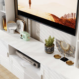 WOODTIME 70.9" W 3-in-1 Wall Unit Entertainment Center with Bookshelves, Modern TV Stand Media Console Table with 11 Shelves & Drawer for Living Room & Home Theater, White WOODTIME