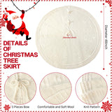EIMMBD Christmas Tree Skirt, 48 inches Cable Knit Knitted Thick Rustic Christmas Tree Decoration for Xmas Indoor Home Holiday (Cream) EIMMBD