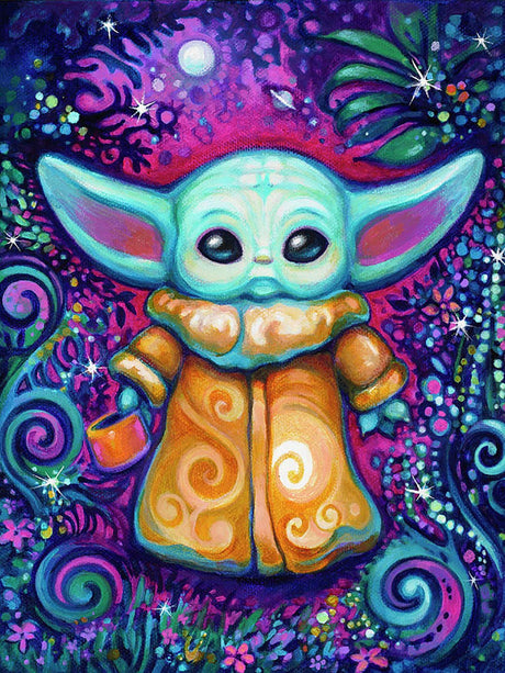 DIY 5D Diamond Painting Movie by Number Kits Full Drills for Adults,Round Drill Cross Crystal Rhinestone Pictures Arts Craft for Home Wall Decor Gift.(Interstellar Baby-1/30X40cm/11.8X15.7inch) vodwml