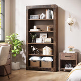 Tribesigns 70-Inch Rustic Brown 5-Tier Bookcase for Home and Office Tribesigns
