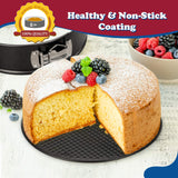 HIWARE 9 Inch Non-stick Cheesecake Pan Springform Pan with Removable Bottom/Leakproof Cake Pan - Black HIWARE
