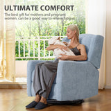 SENYUN Power Recliner Chair Swivel Glider, Large Nursery Glider w/USB Charging Port, Chenille Upholstered Rocker Recliner for Bedroom,Nursery,Living Room,1PC,Blue SENYUN