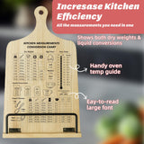 Funistree Kitchen Conversion Chart Cookbook Stand, Sturdy Wood Cook Book Holder, Recipe Cookbook Holder Stand with Kitchen Counters, Kitchen Baking Gifts for Women, Accessiores for Holding Cookbook Funistree