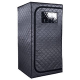 Durasage 1-Person Infrared Sauna for Home, Ultra Low EMF Infrared Panels, LED Lighting, Heating Foot Pad and Portable Chair (1-Person) Durasage