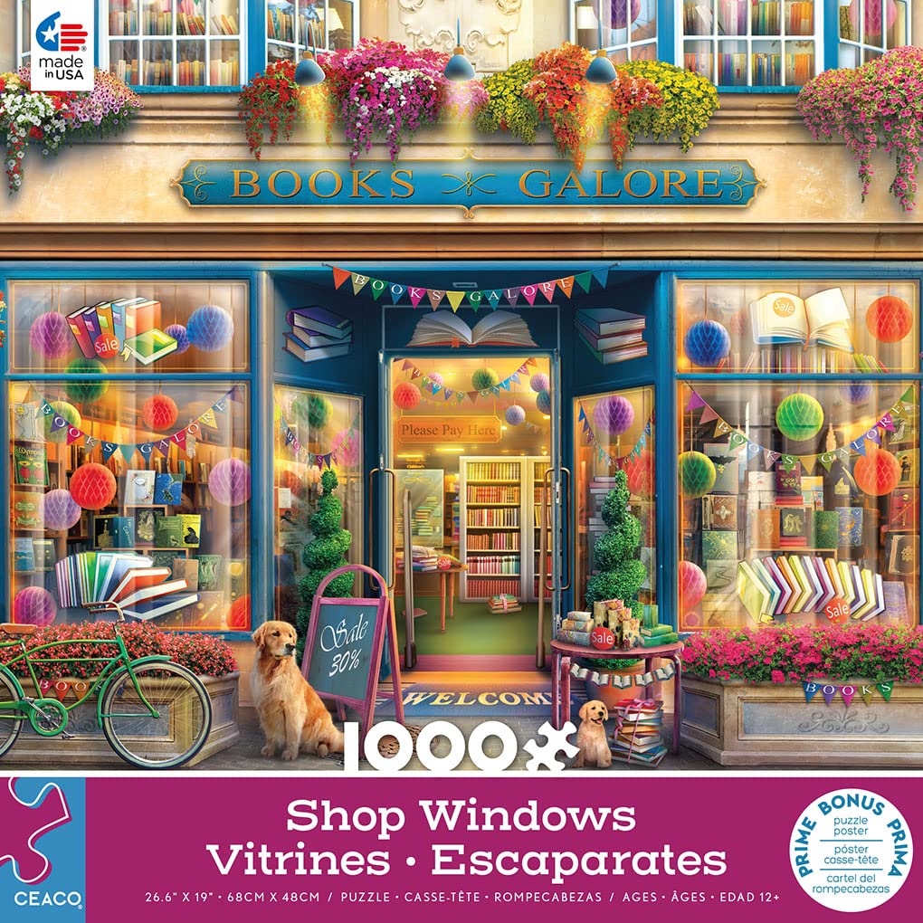 Ceaco - Shop Windows - Books Galore - 1000 Piece Jigsaw Puzzle Ceaco