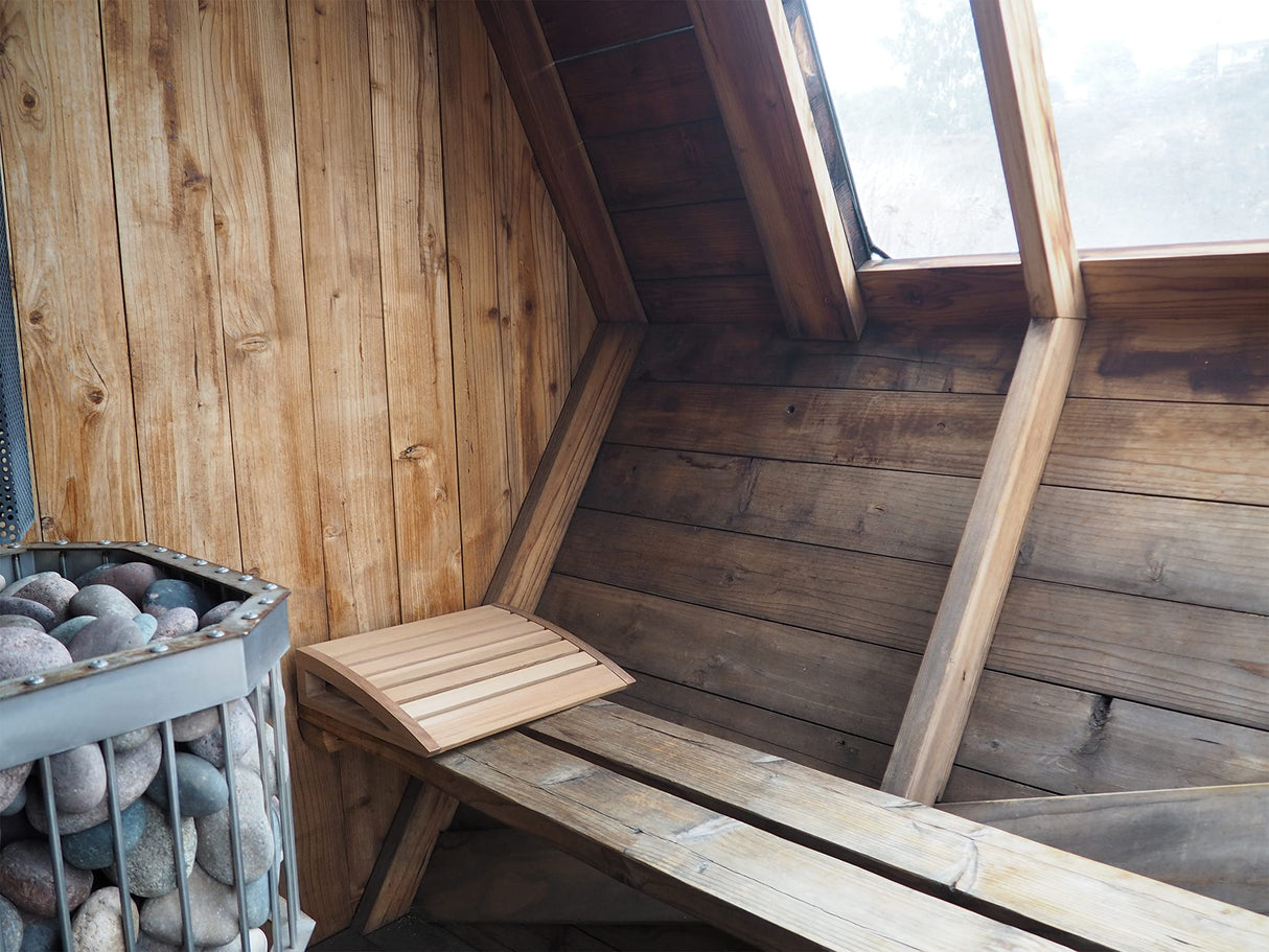 HSE Canadian Red Cedar Modern Sauna Headrest (Pack of 2) Home Sauna Experience