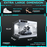 ANTBOX Shoe Organizer LED Smart Control,Auto-Shoe Boxes Clear Plastic Stackable for Sneaker Display Case and Collection Crate,Auto-Opening Shoe Storage Box (1pack) White ANTBOX