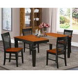 East West Furniture WENO5-BCH-W 5 Piece Kitchen Set for 4 Includes a Rectangle Room Table with Butterfly Leaf and 4 Dining Chairs, 42x60 Inch East West Furniture