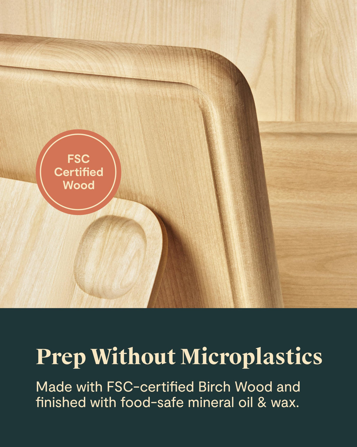 Caraway Cutting Board - Medium (14 x 10”) - Double Sided Wood Cutting Board - Made From FSC-Certified Birch Wood - Food-Safe Mineral Oil & Wax Finish Caraway