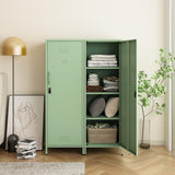 Steehoom Locker Cabinet, 59.06" H Green Metal Locker Storage Cabinet for Employees with Locking Door and 2 Shelves Kids Locker Tool File Cabinets for Bedroom, Home Office, Garage, Bathroom Steehoom