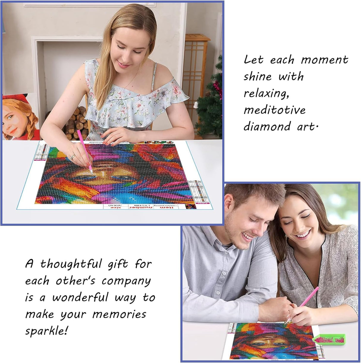 SKRYUIE 5D Large Diamond Painting Kits Wolf - DIY Diamond Art Kits for Adults Animal, Full Round Drill - Crystal Embroidery Cross Stitch - Craft for Wall & Office Decor - 12x30 inch / 30x80 cm c1 SKRYUIE