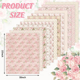 Whaline 12Pcs Spring Cotton Fabric Bundles 18 x 22 Inch Retro Floral Printed Fat Quarters Pink Flower Quilting Patchwork Squares Sewing Fabrics for DIY Handmade Crafting Home Party Decor Whaline