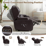 DRMBOOK RV Power Loveseat Recliner Sofa, Leather Double Wall Hugger Reclining Sofa, Home Theater Seating Chair with Cup Holders, 2 Person Couch RV Furniture for Living Room, Brown DRMBOOK