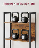 VASAGLE 5-Tier Bookshelf, Book Shelf, Industrial Bookcase, with Steel Frame, for Living Room, Home Office, Bedroom, 9.4 x 24.4 x 65 Inches, Rustic Brown and Black ULLS025B01 VASAGLE