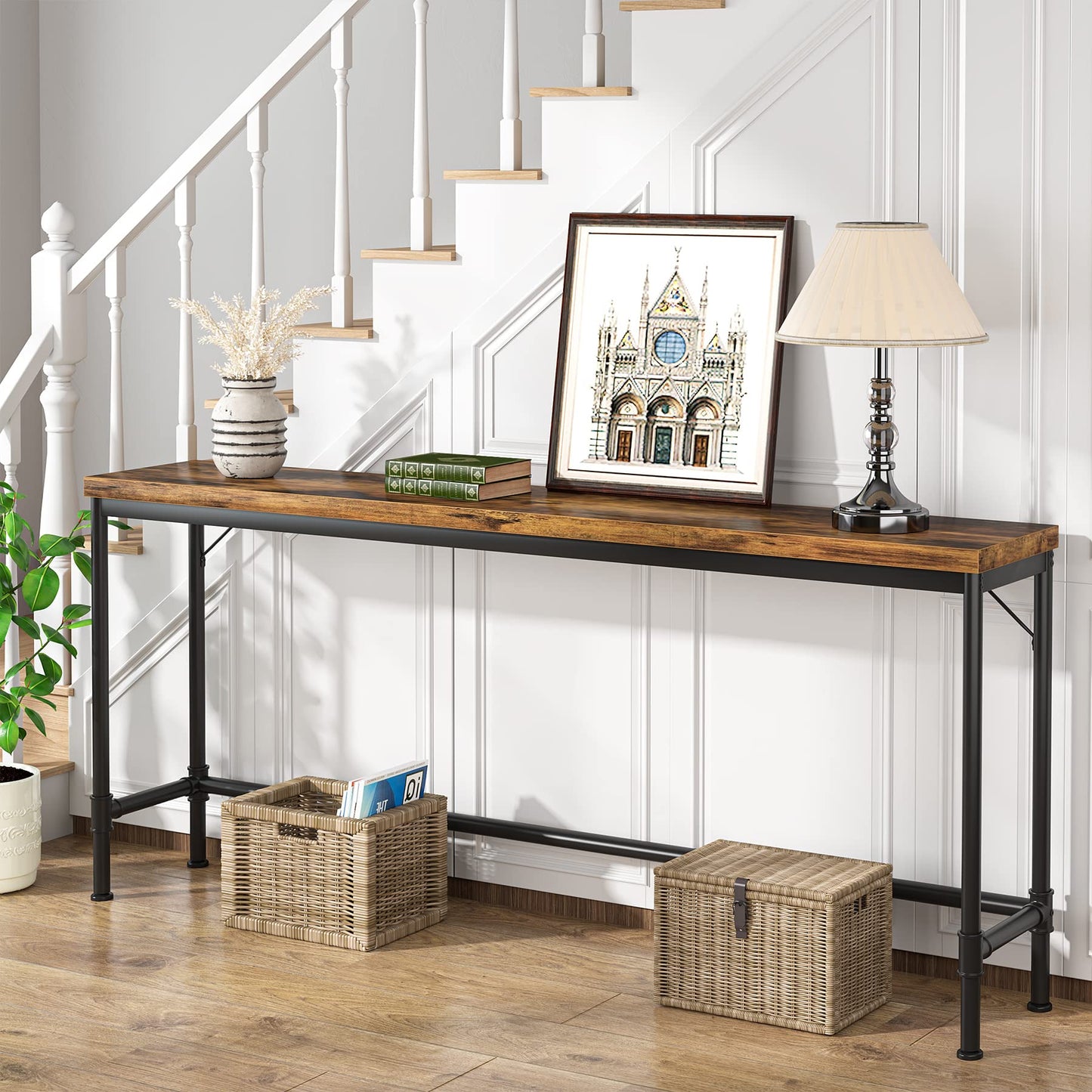 Tribesigns 70.9 Inch Rustic Industrial Console Table - Versatile Sofa & Entryway Table