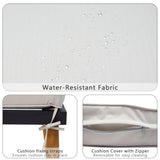 WiberWi 8 Pieces Patio Furniture Set, Outdoor Sectional Sofa Couch with Acacia Wood Coffee Table&Side Table,Modern Metal Outside Conversation Sets for Backyard,Lawn,Garden,Wood Legs,Beige WiberWi