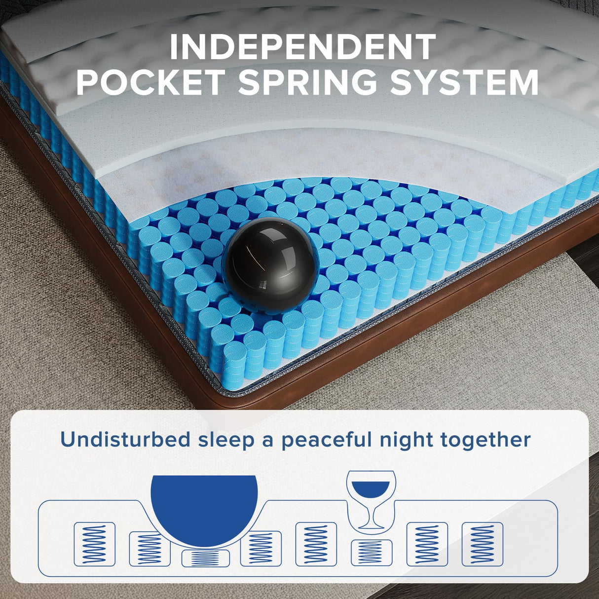 King Mattress, 10 Inch Medium Firm Hybrid Mattress with Pocketed Springs and Breathable Convoluted Foam, King Size Mattress in a Box with Pressure Relief and Support, Antistatic, CertiPUR-US Certified SweDrea