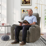 HAOMARKETS Electric Recliner Chair, Soft Fabric Power Recliners with Metal Cup Holders, Single Overstuffed Heavy Duty Reclining Sofa Chairs for Living Room Bedroom HAOMARKETS