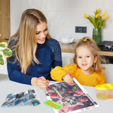 QINRUBB DIY Kitten Diamond Art Kit for Adults Beginners, Full Drill Cute Cat Diamond Painting Kits, 5D Roses Flowers Painting by Numbers DIY Craft Kits for Home Wall Decor 12x16 inch QINRUBB