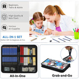 Daerthotk 53 PCS Drawing Kit Sketching Pencil Set, Sketch Pencils Art Supplies with Graphite, Charcoal, Blending Tools, Drawing Pencils for Artists Adults Beginner Family Friends Daerthotk