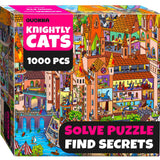 QUOKKA 1000 Piece Jigsaw Puzzle for Adults Nighty Cats – Premium Box Packaging with Extra Fun Challenges, Whimsical Cat Puzzle, Perfect for Relaxation, Creativity & Gift Giving QUOKKA