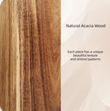 ZeQi Acacia Wood Cutting Board with Handle 13.7''X7'' / Charcuterie Board/Serving Board/Cheese, Bread, Vegetables & Fruits Serving Board (Rectangular) ZeQi