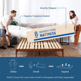 EGO White 8 Inch Full Memory Foam Mattress, Cooling Gel Green Tea Mattress Bed in a Box, CertiPUR-US Certified, Double Mattress, 54"x75", Medium Firm MLILY