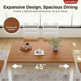 Sophia & William 5 Piece Dining Table Set for 4, Wood Kitchen Table and Chairs,Space-Saving Farmhouse Dining Sets,Walnut & White Sophia & William