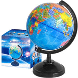 8'' Rotating World Globe with Stand,Decorative Spinning Earth Globe,Geographic Educational World Globe for Kids Classroom Tools,Desk Decorations,Gifts Rrshnsgv