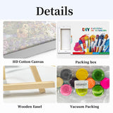 HeeBenor Framed Paint by Numbers Kit for Adults, Flowers Paint by Number with Easel, DIY Floral Acrylic Oil Painting Kit, Adult Paint by Number Kits Framed Canvas for Home Decor 8x12 Inch HeeBenor