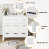 Harper & Bright Designs 36" Bathroom Vanity with Sink, Free Standing Single Basin Vanity Set with 2 Doors & 4 Drawers, Modern Wooden Bathroom Cabinet with Resin Basin for Bathroom, White Harper & Bright Designs