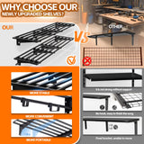 WAREYEASY Garage Wall Shelving with Hooks,2-Pack 1.64 x 6ft Garage Storage Rack,Loads 1050 lbs 20-inch-by-72-inch Heavy Duty Metal Wall Shelf,20” x 72” Garage Wall Shelves,Black WAREYEASY