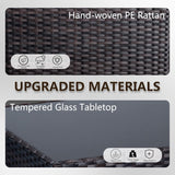 ASJMR 11 Pieces Patio Furniture Set with 2 Swivel Chairs Patio Furniture Outdoor Sectional Sofas with 55000 Gas Fire Pit Patio Conversation Set w/7 Cushions ASJMR