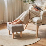 YMYNY 15.75" Small Footstool Ottoman, Footrest with Sponge Padded Seat, Step Stool for Sofa, Bedroom, Living Room, Entryway, Modern Change Shoes Stool, Wood Legs, Gray, UHBD023G YMYNY