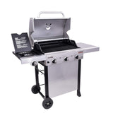 Char-Broil® Performance Series™ TRU-Infrared Cooking Technology 3-Burner with Side Burner Cart Propane Gas Stainless Steel Grill - 463370719 Char-Broil