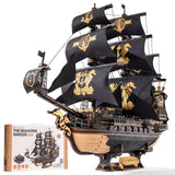 ROKR 3D Wooden Puzzles for Adults,Seahorse Barque Model kit, 603 Piece 3D Puzzles for Adults&Teens,Ideal Gift for Boys and Men ROKR