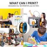 Geeetech Silk PLA Filament 1.75mm for 3D Printer , Metal-Like Shiny Consumable 1kg (2.2lbs) 1 Spool, Dimensional Accuracy +/- 0.03 mm, Silk Gold Geeetech