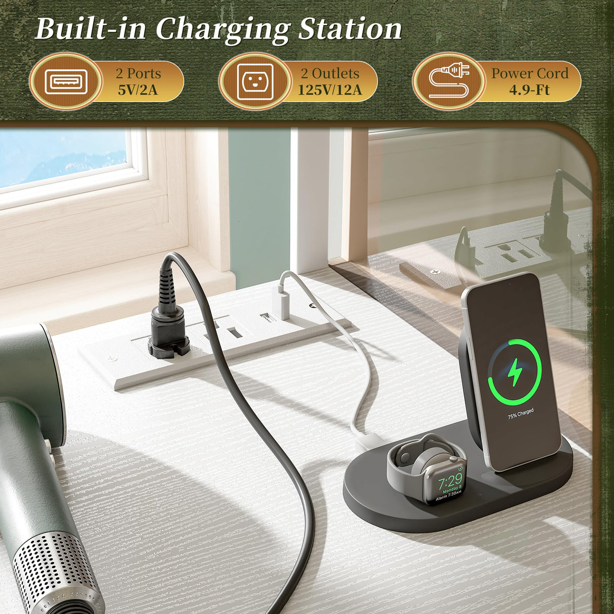 Dresser for Bedroom with Charging Station and LED Lights Dressers & Chest of Drawers with 12 Fabric Drawers Organizer with 10MM Thick Acrylic Sheet for Living Room, White Romorgniz