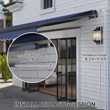Outsunny 15' x 10' Electric Retractable Awning, Aluminum Frame Motorized Patio Awning with Remote Controller, UV30+ Protection Sun Shade Canopy for Door Window Garden Deck, Dark Blue Outsunny