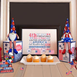 2Pcs 4th of July Patriotic Gnomes Plush Decorations - Mr & Mrs Handmade Swedish Tomte Gnomes Ornaments for Patriotic Party Table Decor- Fourth of July Party Home Mantle Fireplace Decor Partyprops