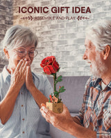 ROBOTIME 3D Puzzle Wooden Flower Red Rose DIY Model Kit to Build for Adults Artifical Bouquet Collection Craft Brain Teaser Puzzle Creative Gift Home Decor ROBOTIME