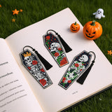 8 Pcs Gothic Skeleton Diamond Art Bookmarks Kit, Skull Halloween Diamond Painting Bookmarks with Tassels for Adults, DIY Horror Book Mark Craft Set for Women Men Reading Lovers CRASHOT