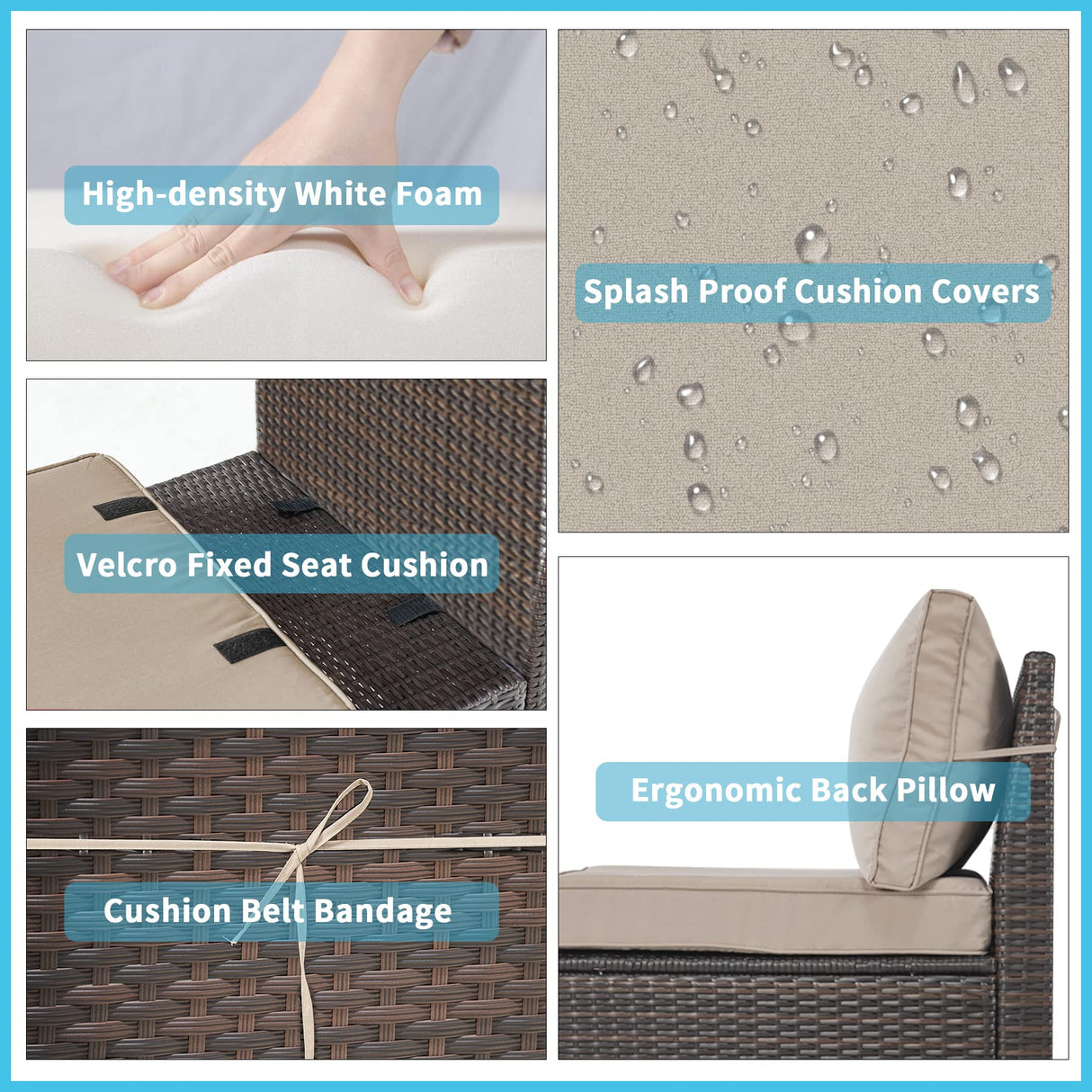 ASJMR Outdoor Patio Furniture Set with Gas Fire Pit Table, 13 Pieces Outdoor Furniture Set Patio Sectional Sofa w/43in Propane Fire Pit, PE Wicker Rattan Patio Conversation Sets (Sand) ASJMR