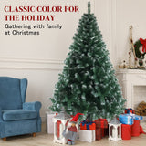 Karl home 6ft Green Partial Flocked Artificial Christmas Tree, Classic Spruce Tree with Sturdy Metal Stand for Home, Office, Party Festival Holiday Decoration,812 PVC Branch Karl home