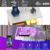 Tohomeor Dresser with Fabric Drawers Nightstand with 2 Tier Shelf Storage Tower for Bedroom Hallway Entryway Closet Organizer Sofa Beside Table Furniture (White, 5 Drawers) Tohomeor