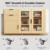 IRONCK 78.7" Kitchen Island with Extendable Dining Table, Rolling Kitchen Cart on Wheels with Quartz Laminate Top, Storage Cabinet, Spice Rack, Shelf & Drawer for Dining Room (Oak) IRONCK