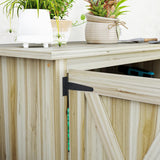 Outsunny Wood Garden Shed, Compact Outdoor Storage Cabinet Potting Shed with Inner Shelf and Double Doors for Backyard, Patio, Lawn, Natural Wood Outsunny