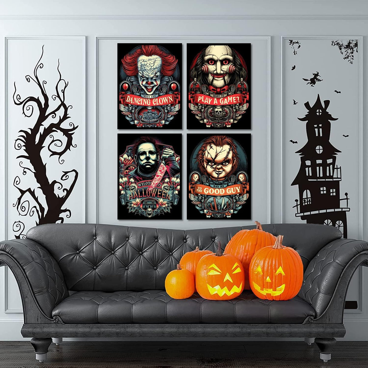 6 Pack Halloween Diamond Painting for Adults - 5D Horror Diamond Art Kits for Adults,Full Drill Diamond Dots DIY Diamonds Pictures Gem Crafts for Home Wall Decor Gifts(11.8x15.7inch) WoodArtSupply